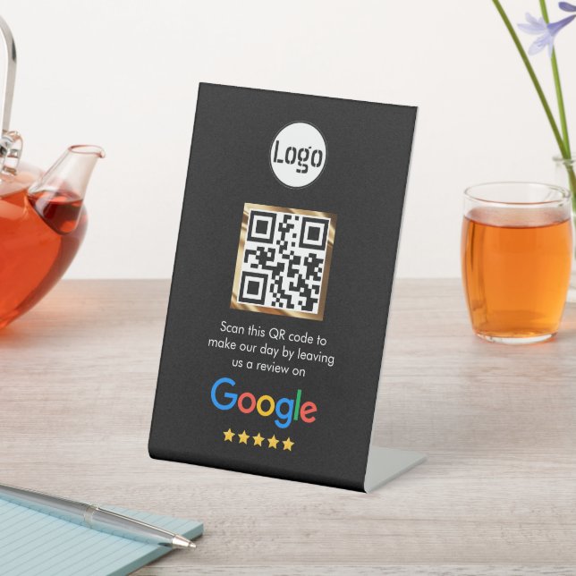 Custom Business QR Code Google Review  Pedestal Si Sign (In SItu)