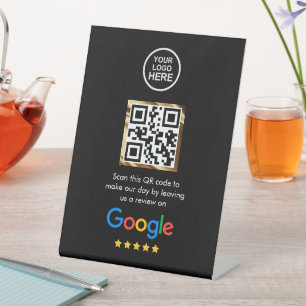 Custom Business QR Code Google Review Pedestal Si Sign