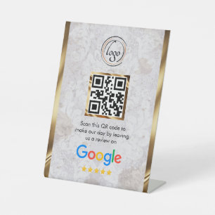 Custom Business QR Code Google Review Pedestal Sign