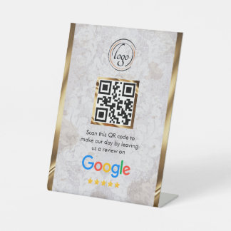 Custom Business QR Code Google Review Pedestal Sign