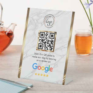 Custom Business QR Code Google Review Pedestal Sign