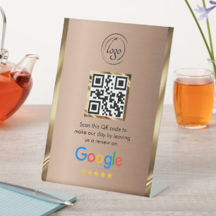 Custom Business QR Code Google Review  Pedestal Sign