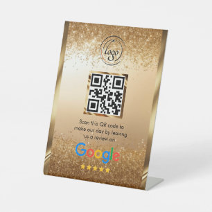 Custom Business QR Code Google Review  Pedestal Sign