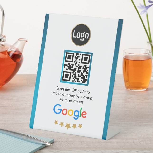Custom Business QR Code Google Review  Pedestal Sign (In SItu)