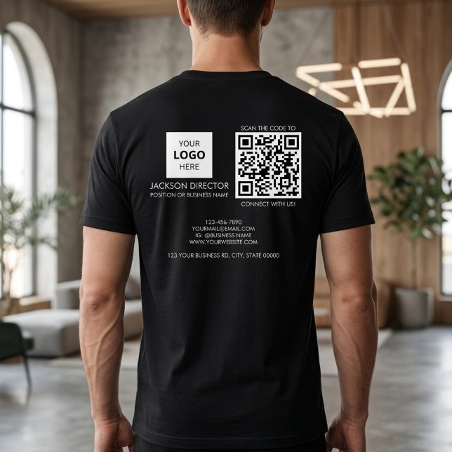 Custom Business QR Code Logo T-Shirt (Creator Uploaded)