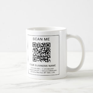 Custom Business QR Code Simple Scan Me Promotional Coffee Mug