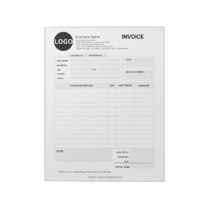 Custom Business Quote & Invoice Form Notepad