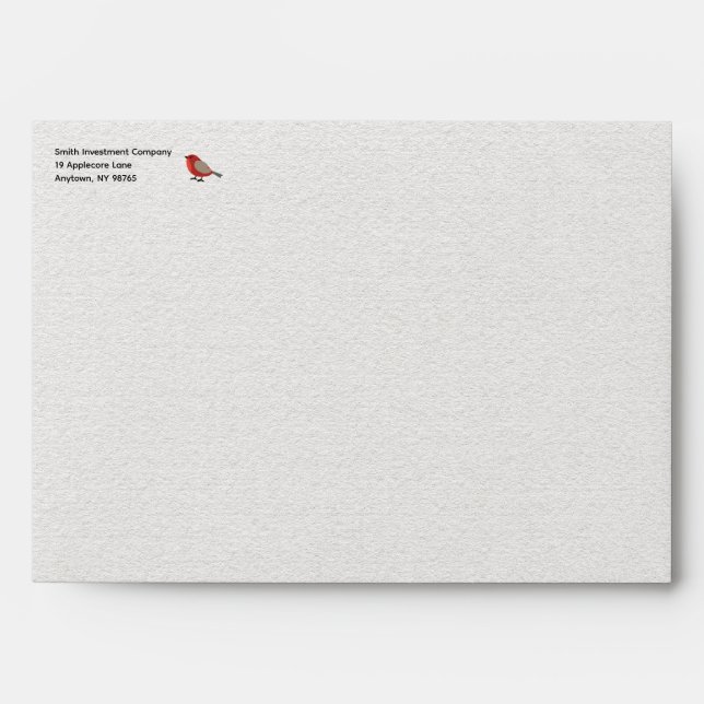 Custom Business Red Cardinal Holiday Envelope (Front)