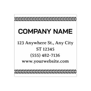Custom Business Return Address Corporate Wooden Rubber Stamp