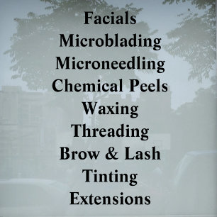 Custom Business Services List Basic Salon Spa Shop Window Cling