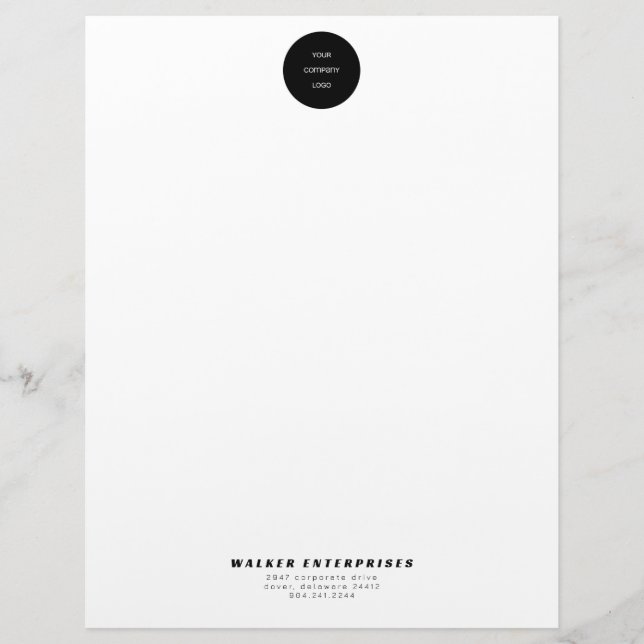 Custom Business Simple Logo Recycled Letterhead (Front)