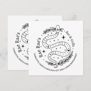 Custom Business Snake Logo Flat Card