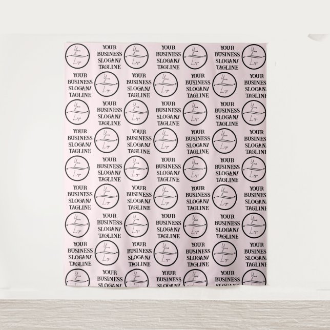 Custom Business Step and Repeat Logo Backdrop Tapestry (Front)