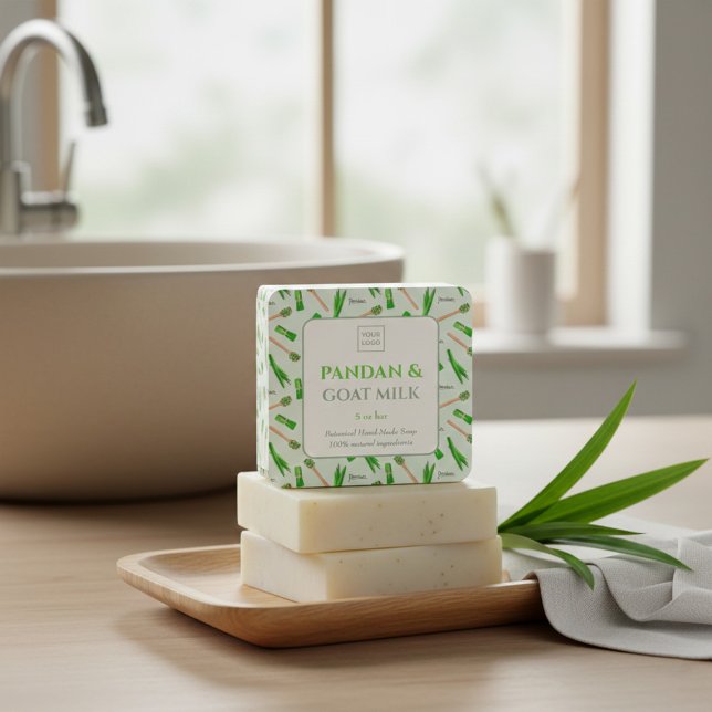 Custom Business Sticker for Pandan Handmade Soap (Créateur téléchargé)