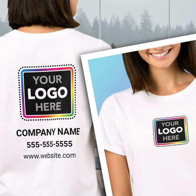 Custom Business T-Shirt with Front and Back Logo (Créateur téléchargé)