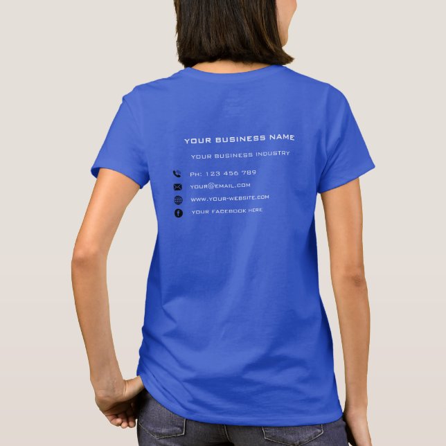 Custom Business T-Shirt with Your Name Text Info (Back)