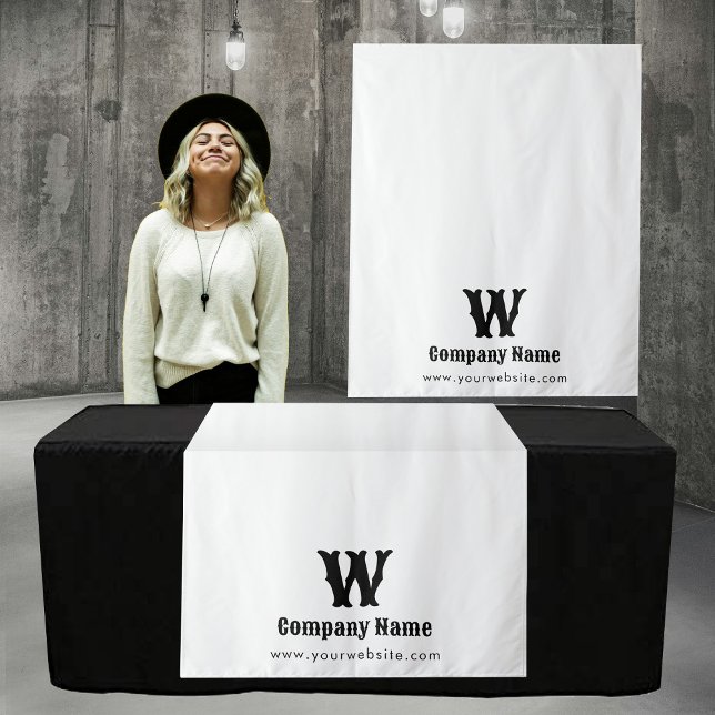 Custom Business Table Runner Banner White Retro Tapestry (Custom Business Table Runner Banner White Retro Tapestry)