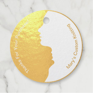 Custom Business thank you Yin Yang faces Favour Tags