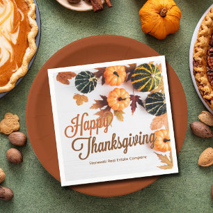 Custom Business Thanksgiving Beautiful Fall Dinner Napkin