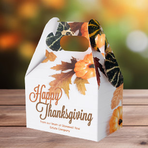 Custom Business Thanksgiving Beautiful Fall Leaf Favor Box