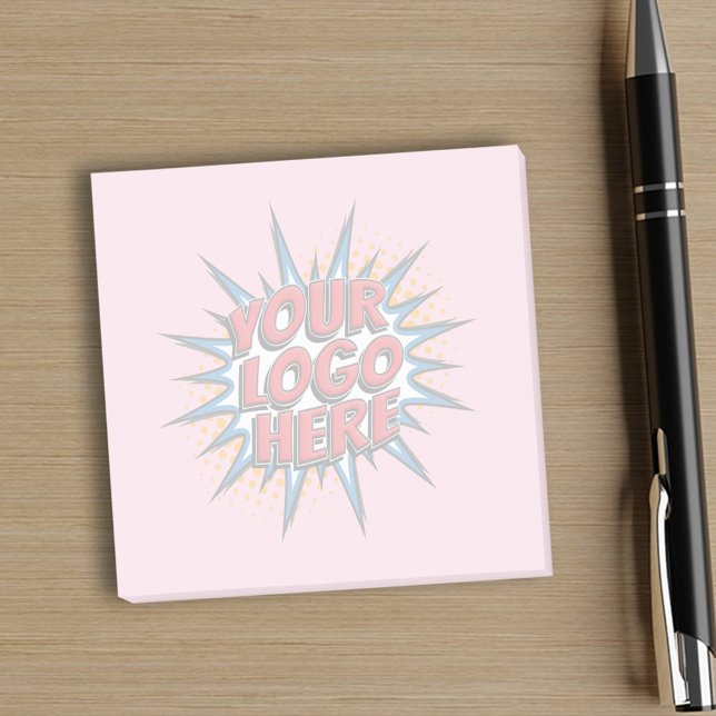 Custom Business - Watermark Logo Pink Post-it Notes (Creator Uploaded)