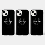 Custom Business White Logo Website  Case-Mate iPhone 14 Case<br><div class="desc">Elevate your business's brand presence with the Custom Business White Logo Website Black Phone Case. This personalized phone case seamlessly combines practicality and professional aesthetics, making it an essential accessory for both you and your team. The phone case features a sleek and timeless design with your custom white logo prominently...</div>