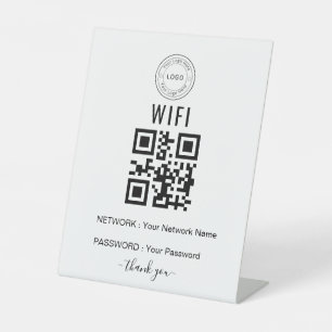 Custom Business WiFi Sign with Logo & QR Code