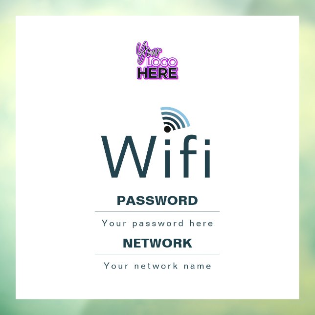 Custom Business WiFi Sign with Your Logo (Sheet 3)