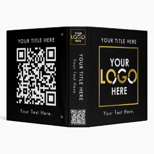 Custom Business Your Logo Here QR Code & Text Binder