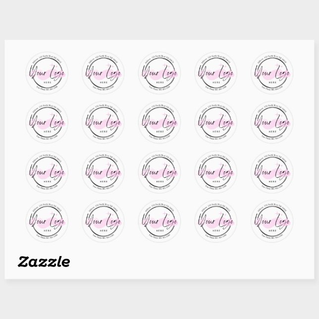 Custom Bussiness Logo Template - Phone and adress  Classic Round Sticker (Sheet)
