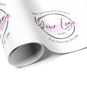 Custom Bussiness Logo Template - Phone and adress Wrapping Paper
