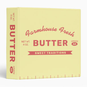 Custom Butter Stick Yellow and Red Recipe Binder