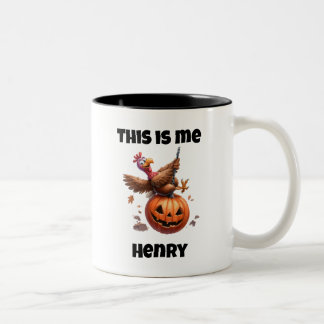 Custom Butterball Turkey Thanksgiving Pumpkin Two-Tone Coffee Mug