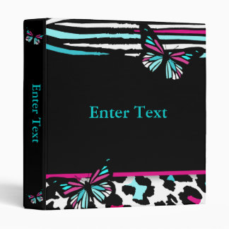Custom Butterfly Animal Print Binder