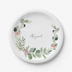 Custom Butterfly Baby Shower Paper Plate