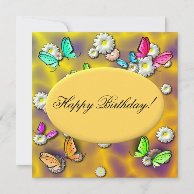 Custom Butterfly Birthday Invitation (Front)