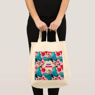 Custom butterfly birthday party matching set tote bag
