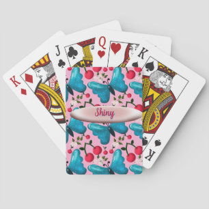 Custom butterfly floral pattern gift  playing cards