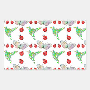 Custom Butterfly, Hummingbird and Ladybug Pattern Sticker