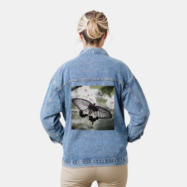 Custom Butterfly image Perfect Classic touch Super Denim Jacket (Model)