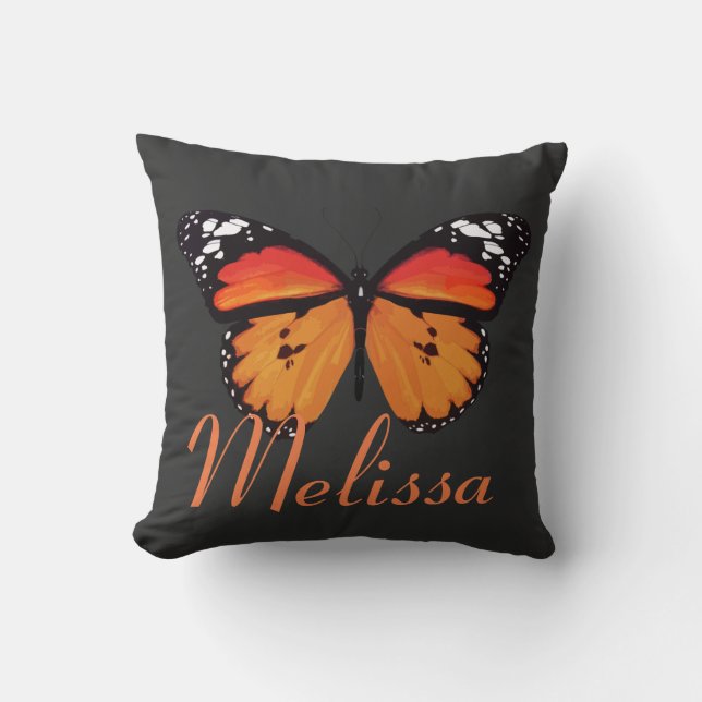 Custom Butterfly Throw Pillow (Front)