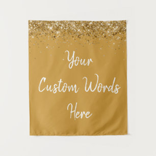 Custom Butterscotch Gold Personalized Photo Booth Tapestry