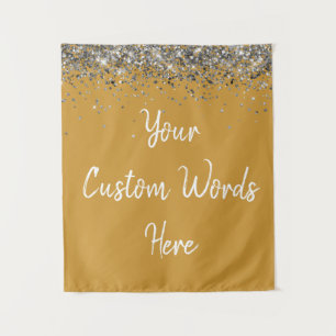 Custom Butterscotch Silver Personalized Photobooth Tapestry