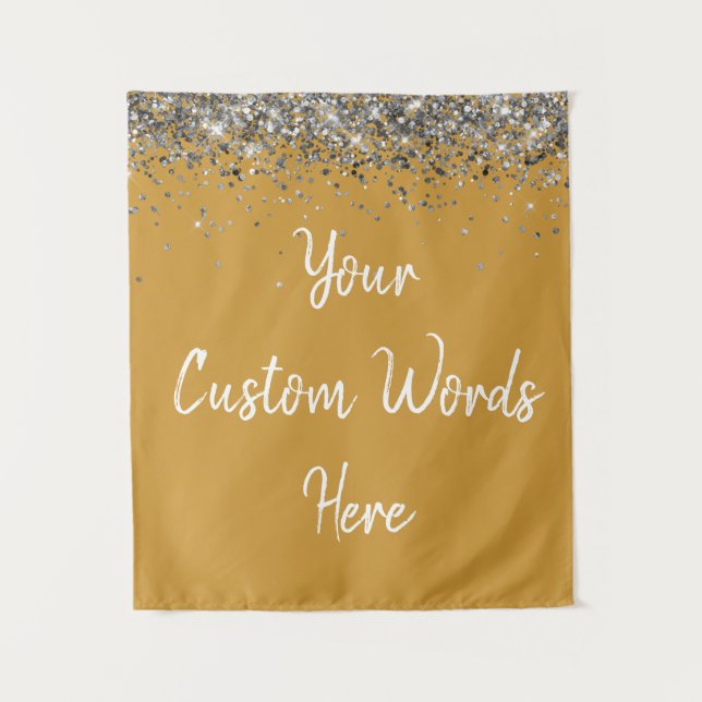 Custom Butterscotch Silver Personalized Photobooth Tapestry (Front)