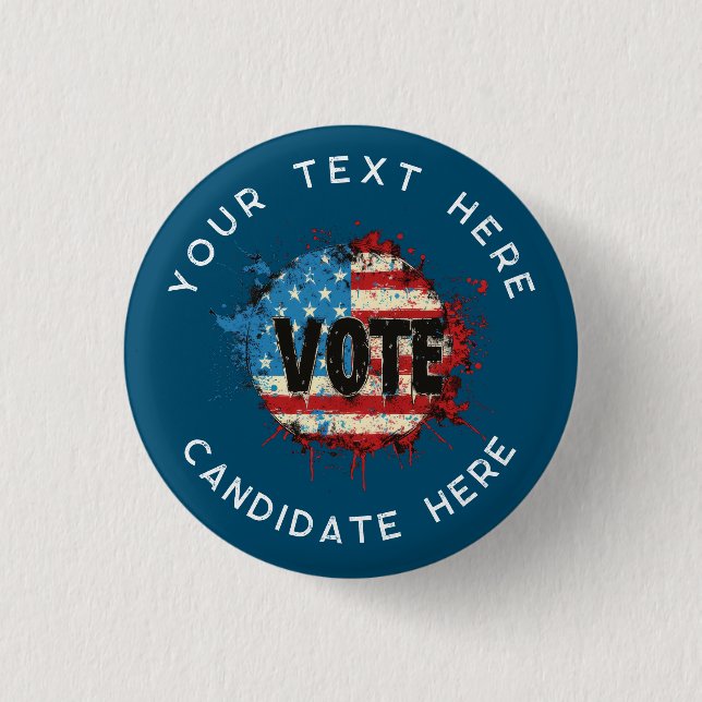 Custom Button : Retro design Vote Campaign Button (Front)