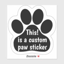 Custom by You Paw Print - Black Car Window Decal 