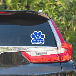 Custom by You Paw Print - Royal Blue Window Decal