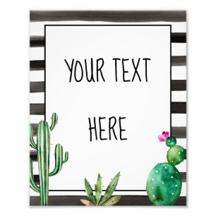 Custom Cactus Fiesta Birthday Party Table Sign