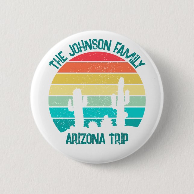 Custom Cactus Sunset Arizona Desert Trip 2 Inch Round Button (Front)