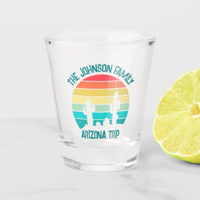 Custom Cactus Sunset Arizona Desert Trip Shot Glass (Front)
